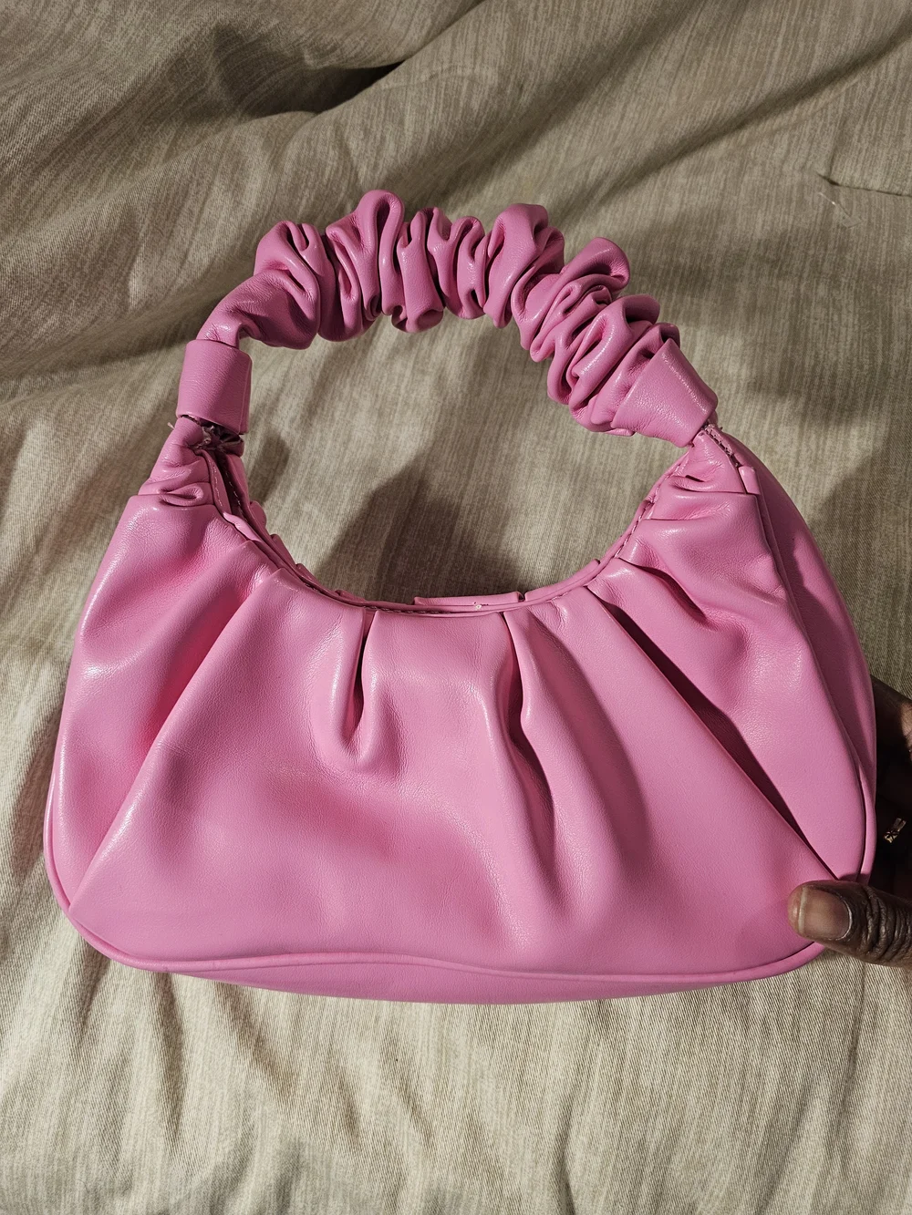Pink Ruffled Shoulder Bag - Picture 2 of 3